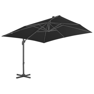 Umbrelă suspendată cu stâlp din aluminiu antracit 300x300 cm - Img 3