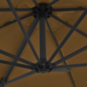 Umbrelă suspendată cu stâlp din oțel, gri taupe, 250 x 250 cm - Img 2