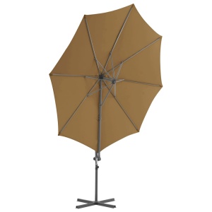 Umbrelă suspendată cu stâlp din oțel, gri taupe, 300 cm - Img 4
