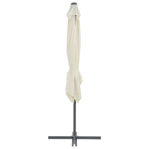 Umbrelă suspendată cu stâlp din oțel, nisipiu, 250 x 250 cm - Img 5