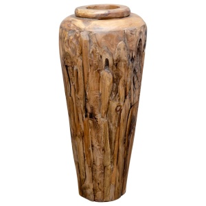 Vază decorativă, 40 x 100 cm, lemn masiv de tec - Img 4