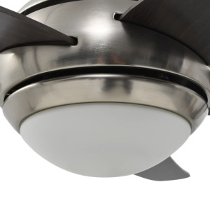 Ventilator tavan decorativ cu iluminare, 128 cm, maro - Img 10