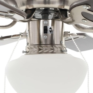Ventilator tavan decorativ cu iluminare, 82 cm, maro inchis - Img 11