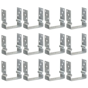 Ancore de gard, 12 buc., argintiu, 14x6x15 cm, oțel galvanizat