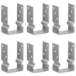Ancore de gard, 6 buc., argintiu, 9x6x15 cm, oțel galvanizat
