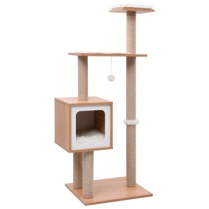 Ansamblu pentru pisici, covoraș din funie de sisal, 123 cm