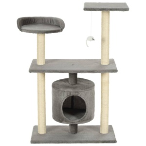 Ansamblu pentru pisici cu stâlpi din funie de sisal, 95 cm Gri - Img 3