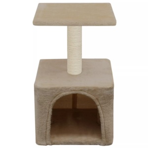 Ansamblu pentru pisici, stâlpi cu funie de sisal, 55 cm, bej - Img 2