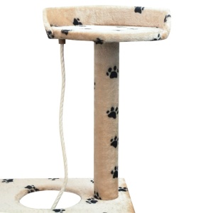 Ansamblu pisici cu funie sisal, 150 cm, imprimeu lăbuțe, bej - Img 4