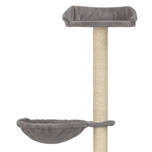 Ansamblu pisici cu stâlpi din funie de sisal, gri, 148 cm - Img 4