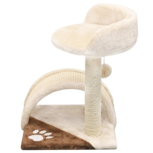 Ansamblu pisici cu stâlpi funie sisal 40 cm, bej și maro - Img 4