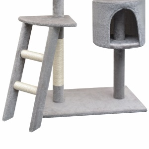 Ansamblu pisici, stâlpi cu funie de sisal, 150 cm, gri - Img 3