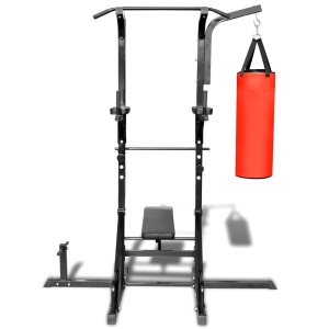 Aparat de fitness cu bancă pentru abdomene și sac de box - Img 2