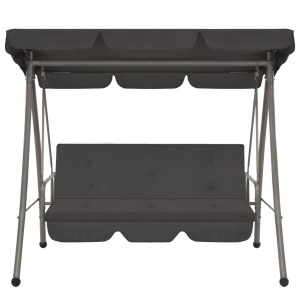 Balansoar de exterior cu copertină antracit 192x118x175 cm oțel - Img 2