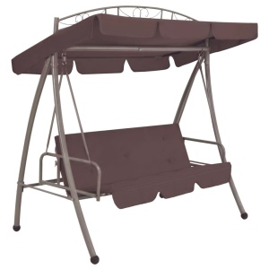Balansoar de exterior extensibil cu copertină, cafeniu