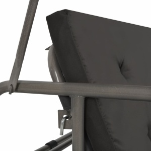 Balansoar extensibil cu copertină antracit 198x120x205 cm oțel - Img 5