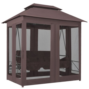 Balansoar extensibil cu pavilion, cafeniu - Img 5