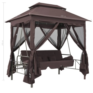 Balansoar extensibil cu pavilion, cafeniu - Img 9