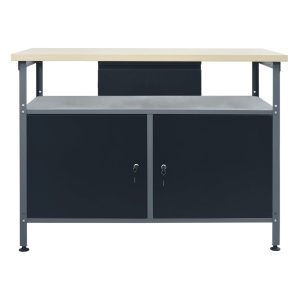 Banc de lucru, negru, 120 x 60 x 85 cm, oțel - Img 2