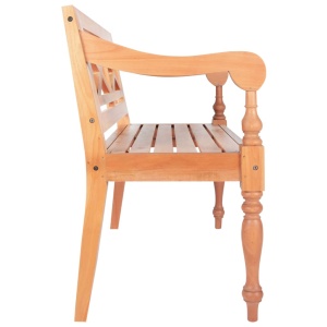 Bancă Batavia, maro deschis, 98 cm, lemn masiv mahon - Img 3