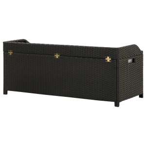 Bancă de depozitare pentru grădină, negru, 120 cm, poliratan - Img 5