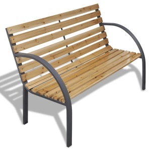 Bancă de grădină, 120 cm, lemn și fier