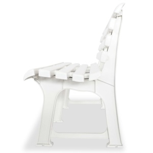 Bancă de grădină, alb, 145,5 cm, plastic - Img 3
