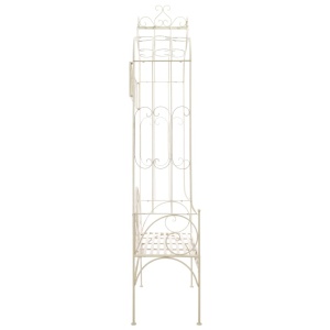 Bancă de grădină, alb vintage, 122 cm, fier - Img 3