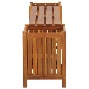 Bancă de grădină cu 2 jardiniere, 150x30x40 cm, lemn de acacia - Img 3