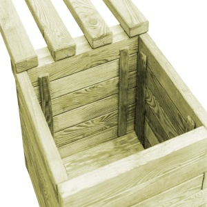 Bancă de grădină cu jardiniere, lemn de pin tratat - Img 4