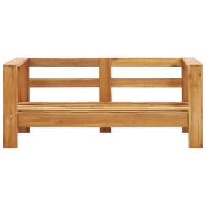 Bancă de grădină cu perne, gri, 140 cm, lemn masiv de acacia - Img 7
