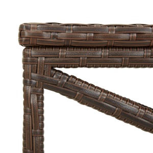 Bancă de grădină, maro, 120 cm, poliratan - Img 6