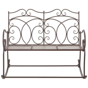 Bancă de grădină, maro vintage, 104 cm, fier - Img 2