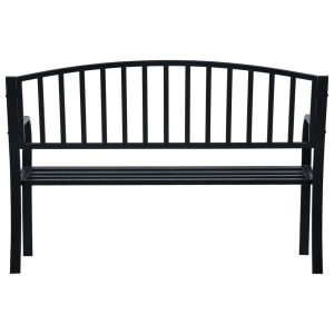 Bancă de grădină, negru, 125 cm, oțel - Img 4