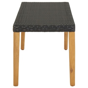 Bancă de grădină, negru, 80 cm, poliratan - Img 3