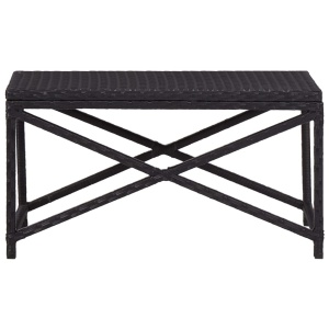 Bancă de grădină, negru, 80 cm, poliratan - Img 2
