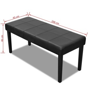 Bancă din Piele Artificială Calitate Superioară Negru - Img 5