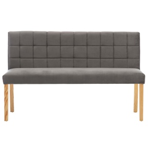 Bancă, gri, 140 cm, material textil - Img 3