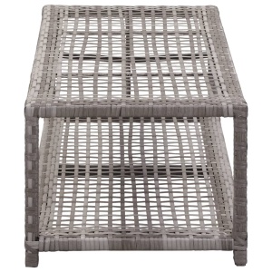 Banchetă pantofar, gri, 80 x 40 x 30 cm, poliratan - Img 3