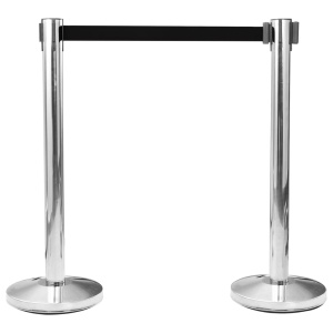 Barieră bandă retractabilă, negru, 200 cm - Img 2
