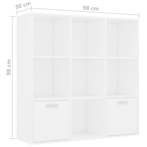 Bibliotecă, alb, 98 x 30 x 98 cm, PAL - Img 9