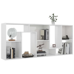 Bibliotecă, alb extralucios, 67 x 24 x 161 cm, PAL - Img 8