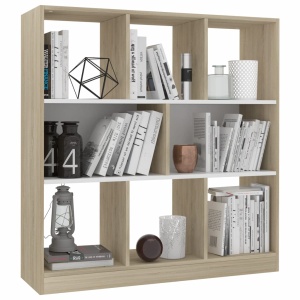 Bibliotecă, alb și stejar Sonoma, 97,5 x 29,5 x 100 cm, PAL - Img 3