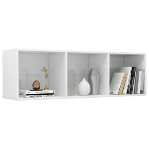 Bibliotecă/Comodă TV, alb lucios, 36 x 30 x 114 cm, PAL - Img 8