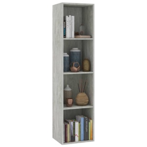 Bibliotecă/Comodă TV, gri beton, 36 x 30 x 143 cm, PAL - Img 3