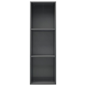 Bibliotecă/Comodă TV, gri lucios, 36 x 30 x 114 cm, PAL - Img 5