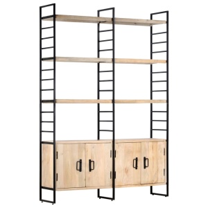 Bibliotecă cu 4 rafturi, 124 x 30 x 180 cm, lemn masiv de mango - Img 11