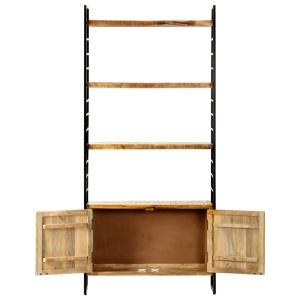 Bibliotecă cu 4 rafturi 80x30x180 cm lemn masiv mango nefinisat - Img 4