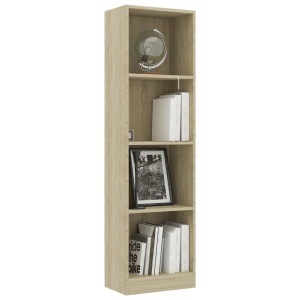 Bibliotecă cu 4 rafturi, stejar Sonoma, 40 x 24 x 142 cm, PAL - Img 3