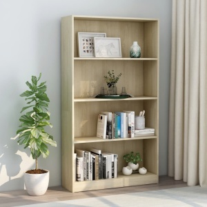 Bibliotecă cu 4 rafturi, stejar Sonoma, 80 x 24 x 142 cm, PAL